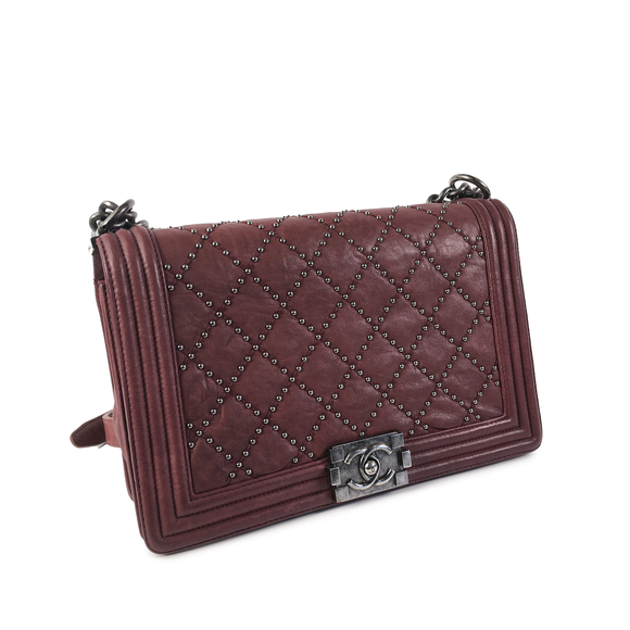 CHANEL Large Studded Boy Crossbody Bag - Picture 3 of 14